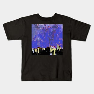 City of Duplicity, jagged conflict in black and blue Kids T-Shirt